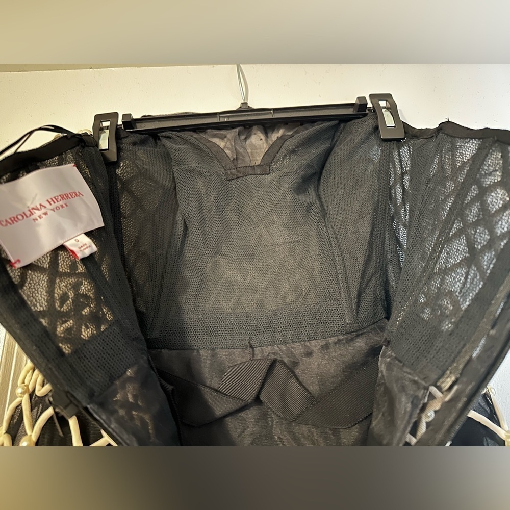 New Carolina Herrera Chalet Beaded & Embroidered Tulle Strapless Cocktail Dress - Picture 11 of 16